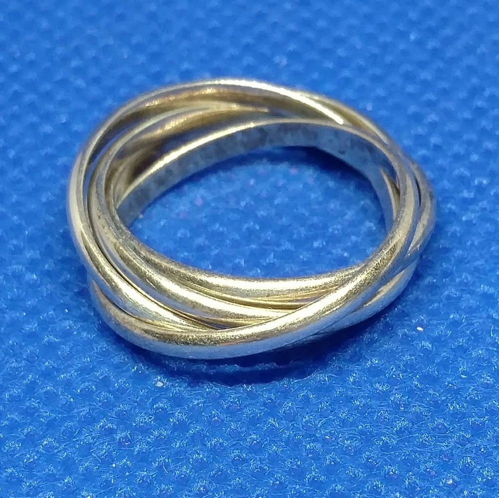 Vintage "Russian Wedding Ring" 925 Silver Size 5.5